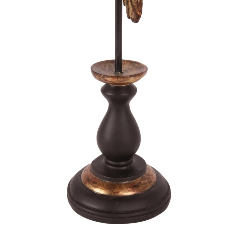Socha papouška na noze – zlatá – 33 cm
