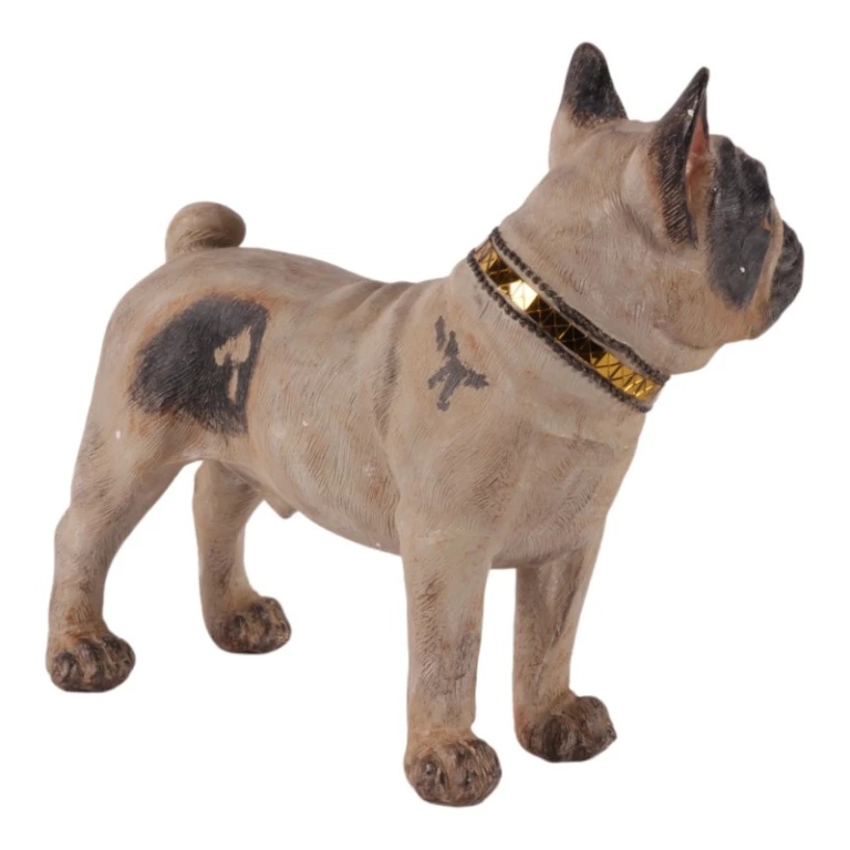 Socha psa francouzský buldoček – hnědá – 32 cm