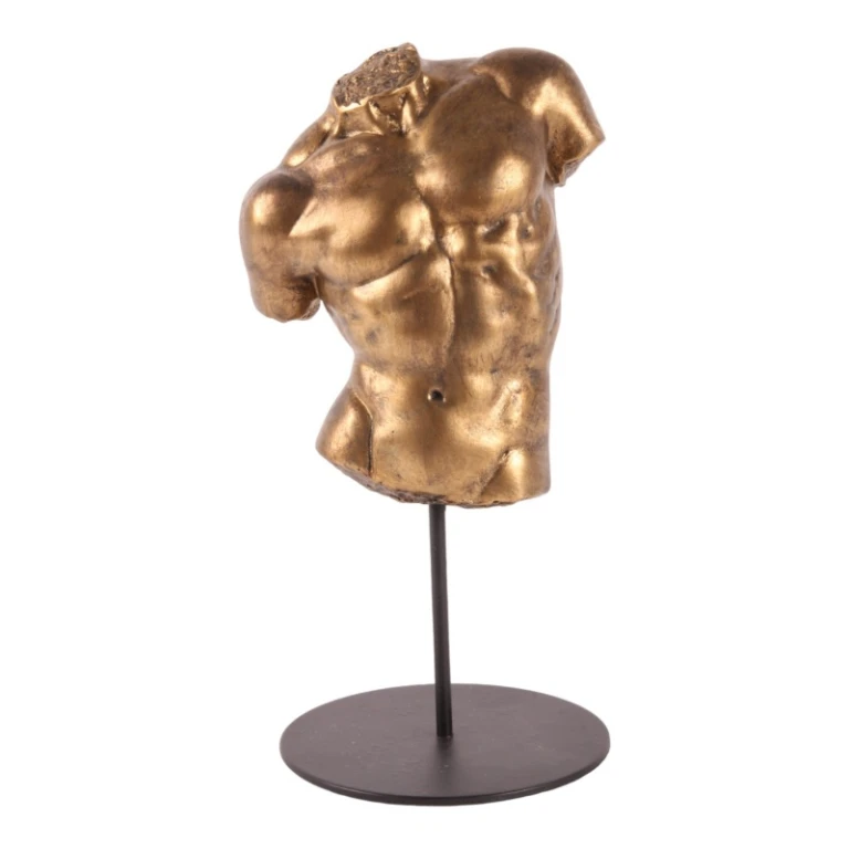 Busta muže - zlatá - 26 cm