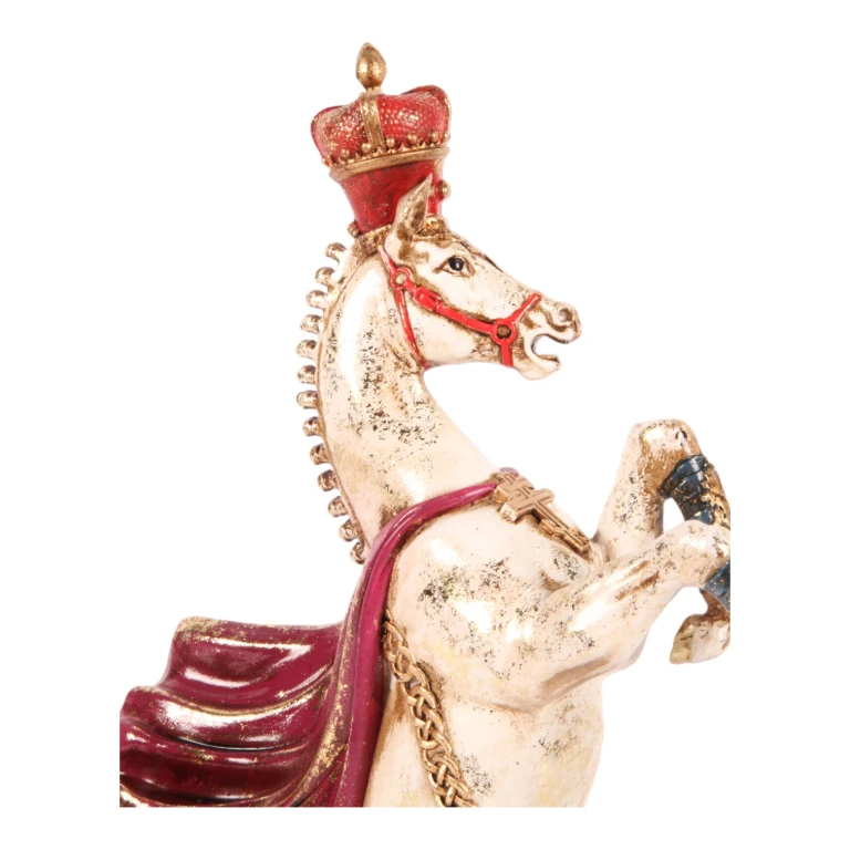 Socha koně – červená/bílá – 40 cm
