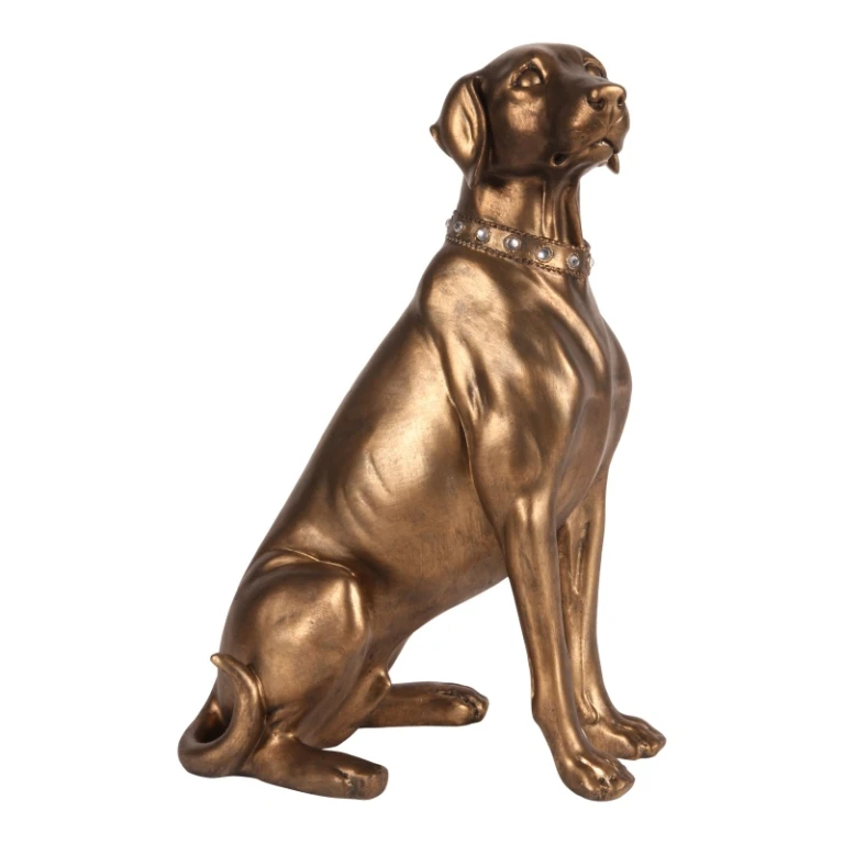 Socha psa Weimaraner – zlatá – 39 cm