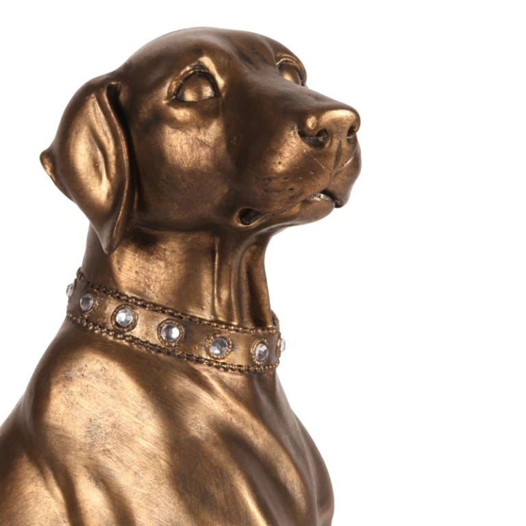 Socha psa Weimaraner – zlatá – 39 cm