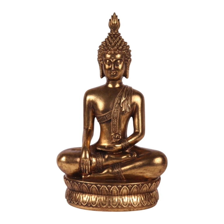 Buddha socha – zlatá – 33 cm – umělá pryskyřice