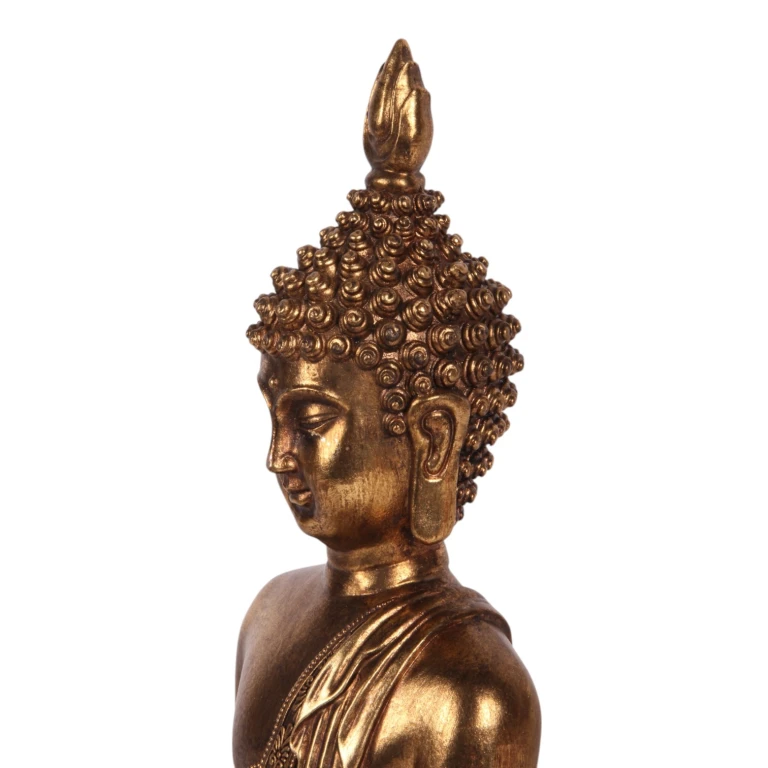 Buddha socha – zlatá – 33 cm – umělá pryskyřice