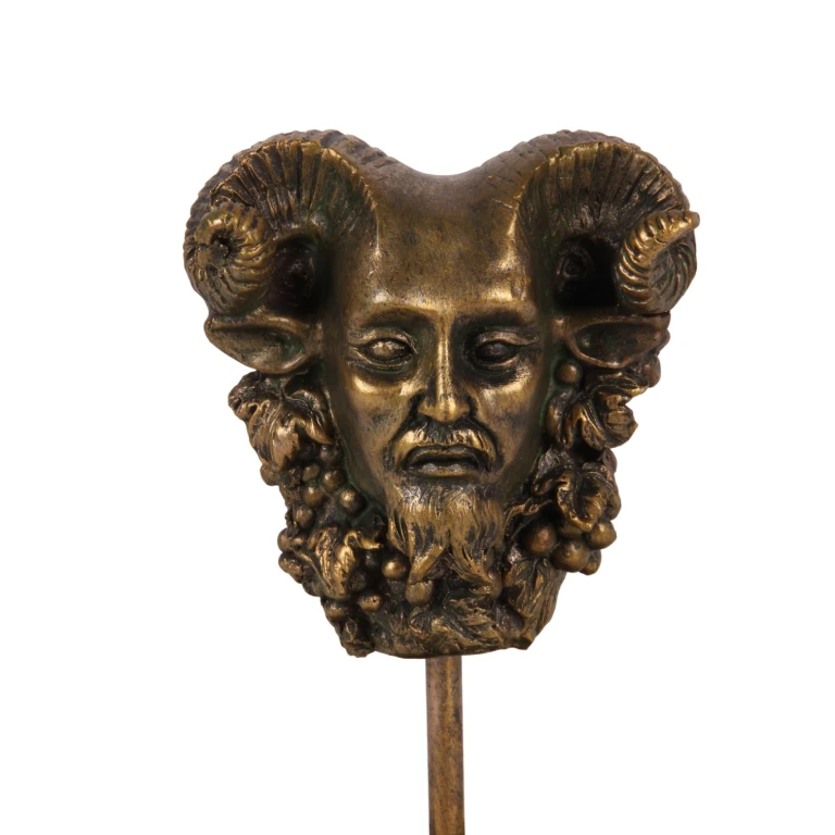 Bacchus soška s průhledným skleněným krytem – zlatá – 23 cm – umělá pryskyřice