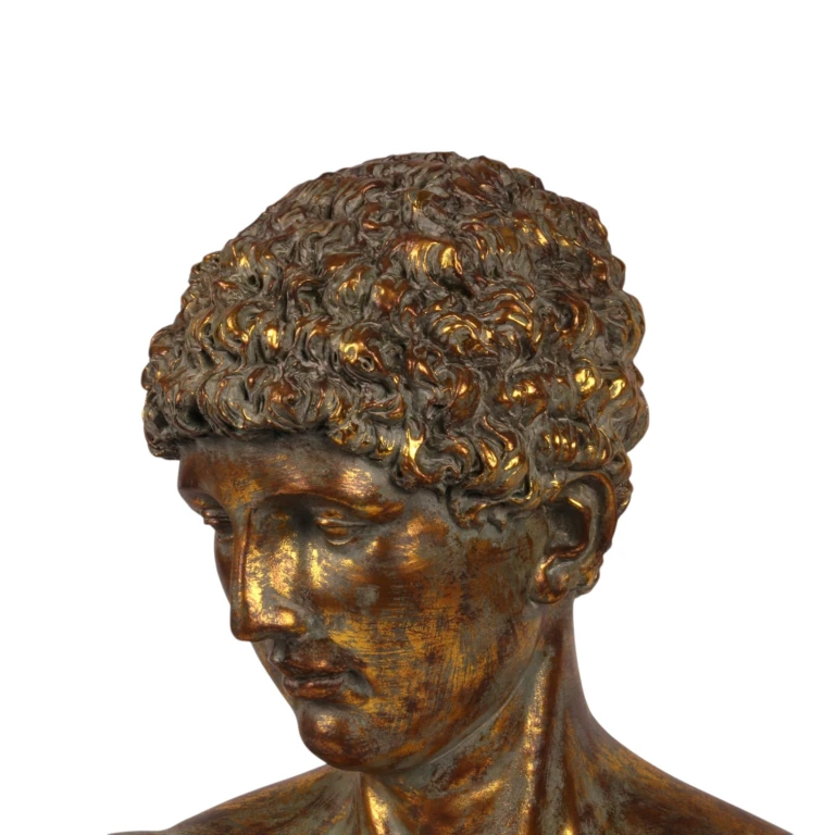 Busta na stojanu – zlatá – 53 cm
