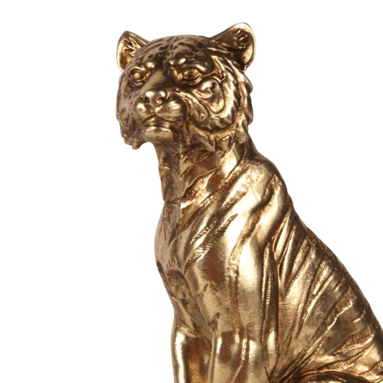 Tigerí socha na knihách – zlatá – 29 cm
