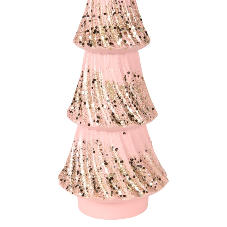 Miniaturní vánoční stromek – růžová – 35,5 cm – umělá pryskyřice