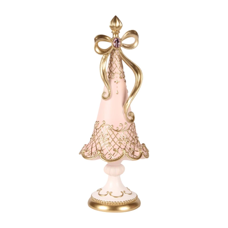 Miniaturní vánoční stromek – růžová – 35,5 cm – umělá pryskyřice