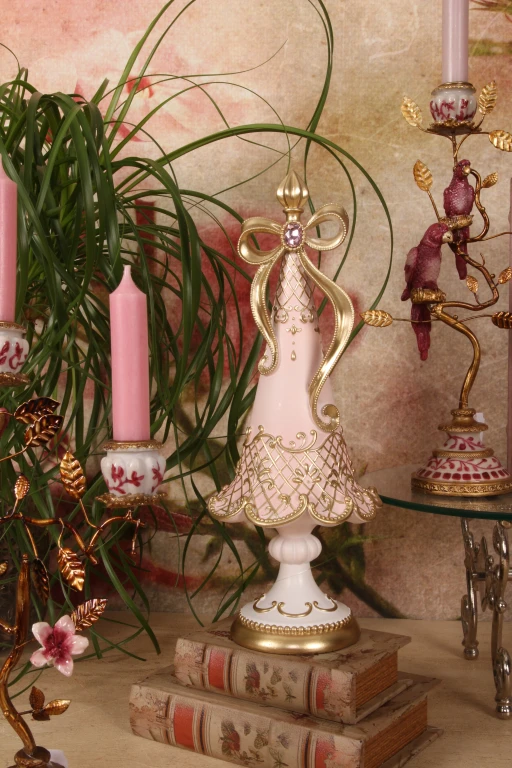 Miniaturní vánoční stromek – růžová – 35,5 cm – umělá pryskyřice