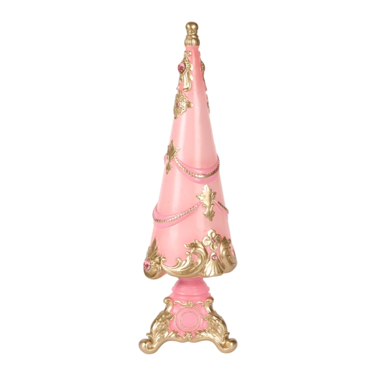 Miniaturní vánoční stromek – růžová – 35,8 cm – umělá pryskyřice