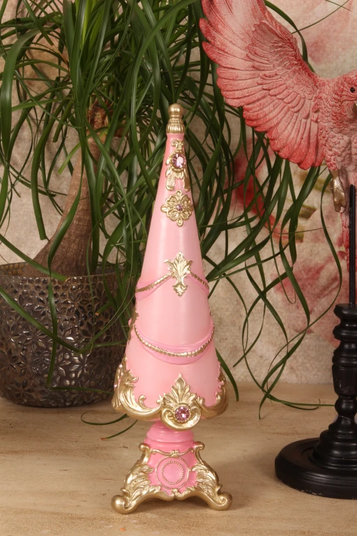 Miniaturní vánoční stromek – růžová – 35,8 cm – umělá pryskyřice