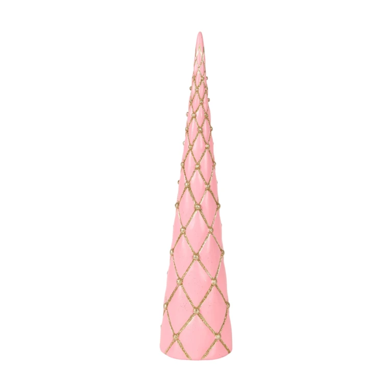 Miniaturní vánoční stromek – růžová – 35,5 cm – umělá pryskyřice