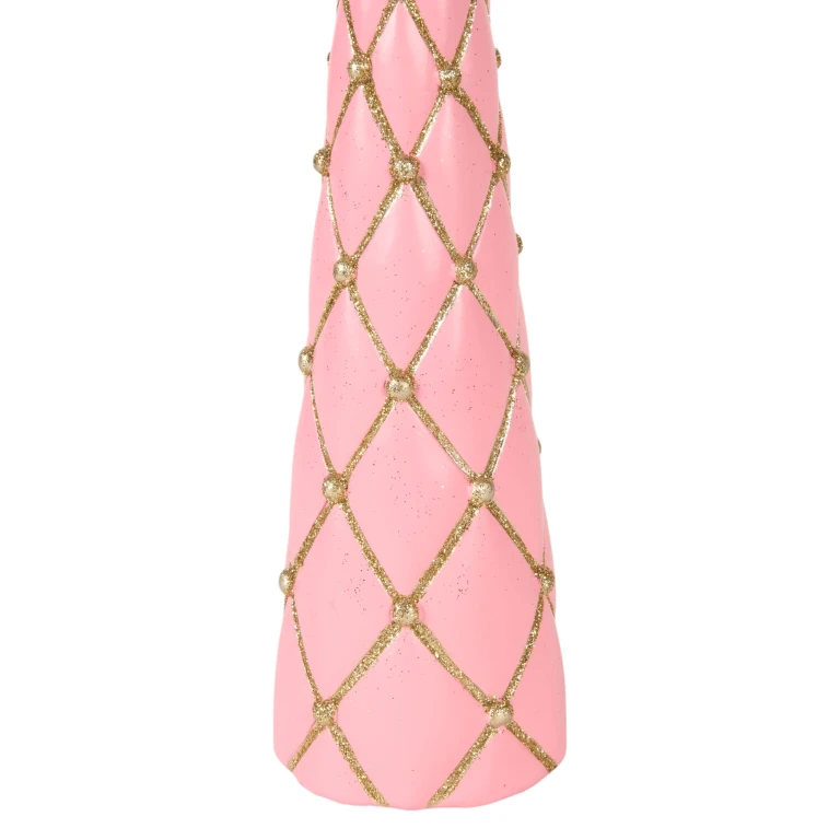 Miniaturní vánoční stromek – růžová – 35,5 cm – umělá pryskyřice