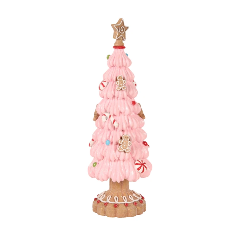 Miniaturní vánoční stromek – růžová – 31,5 cm – umělá pryskyřice