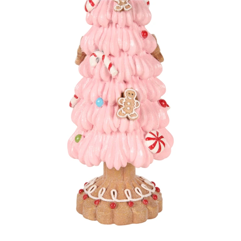 Miniaturní vánoční stromek – růžová – 31,5 cm – umělá pryskyřice