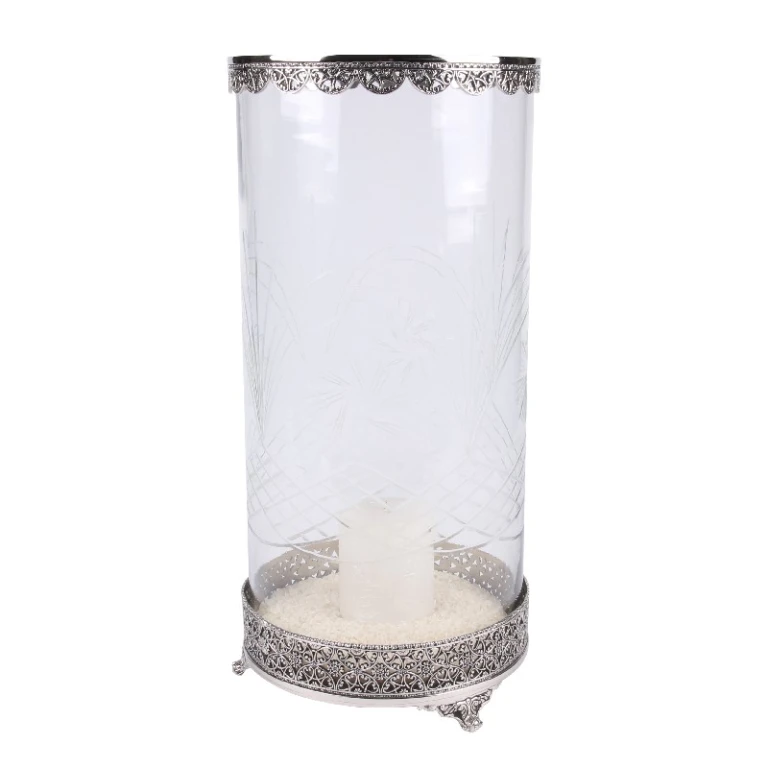 Fadida Lantern - 45 cm - Silver - Brass and Glass