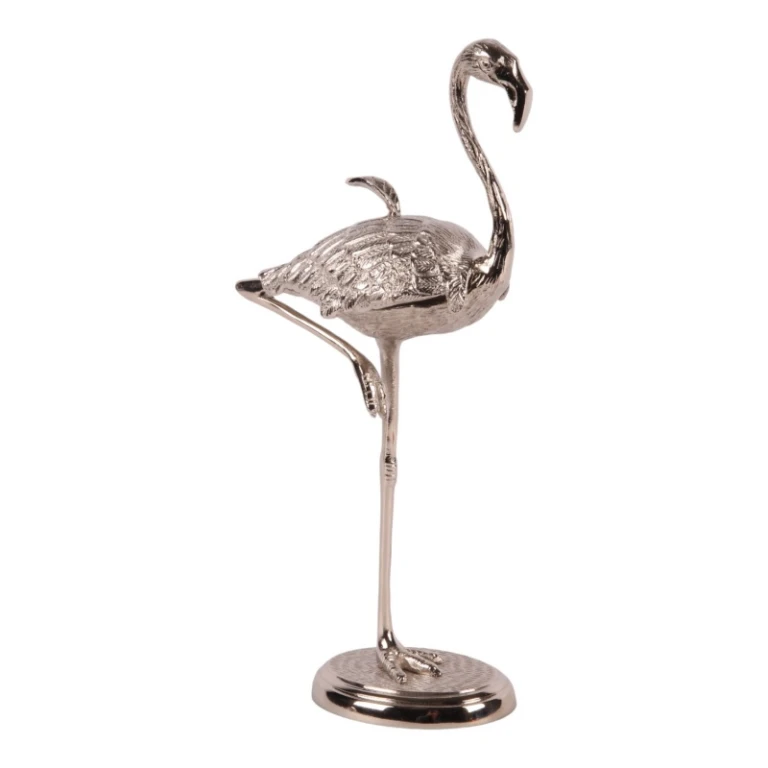 Úložná krabička Flamingo - 29 cm - stříbrná - mosaz