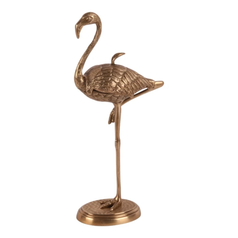 Úložná krabička Flamingo - 29 cm - zlatá - mosaz
