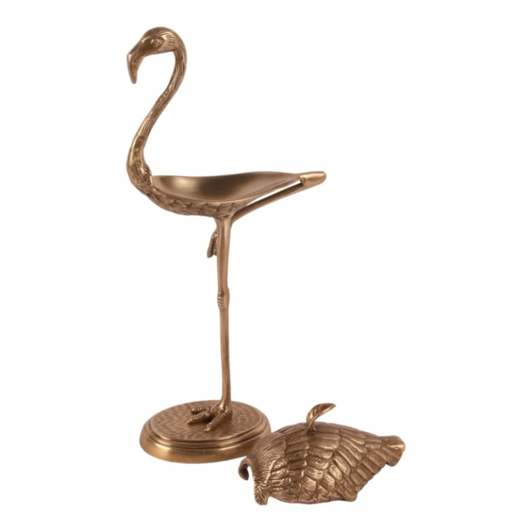 Úložná krabička Flamingo - 29 cm - zlatá - mosaz