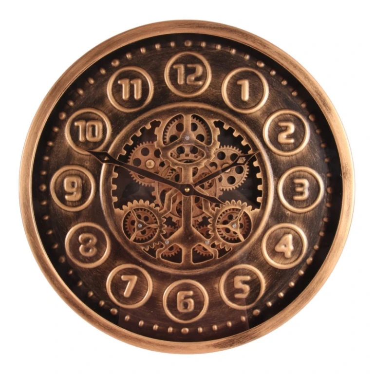 Wall Clock Elmont - Gold - Round - 46 cm