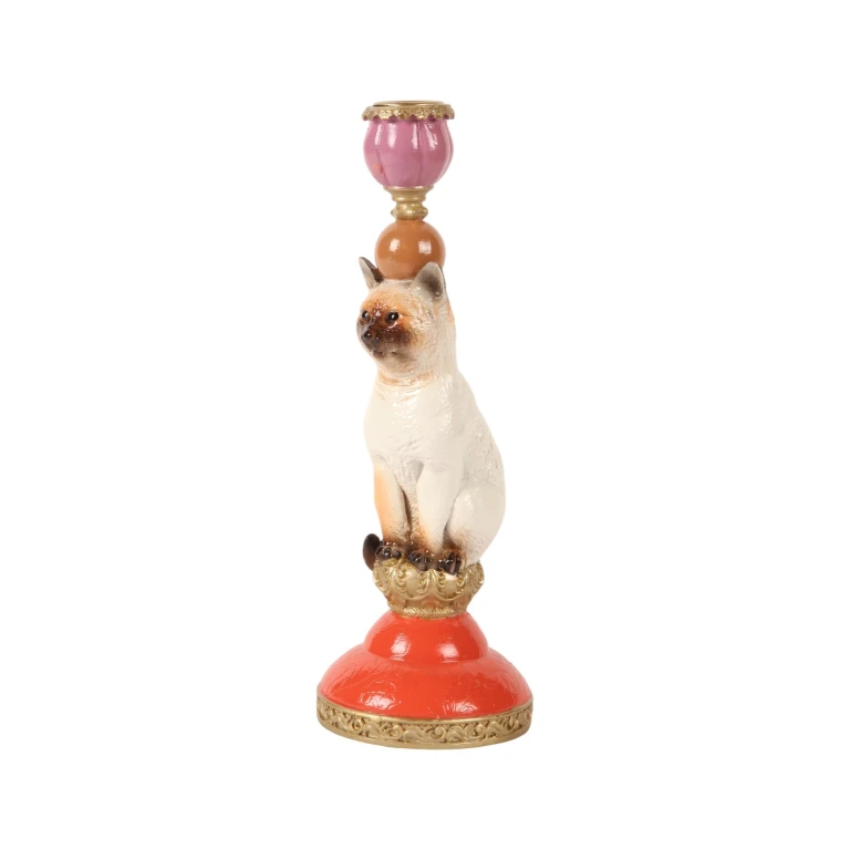 Stojan kočka - 26 cm - vícebarevný - umělá pryskyřice