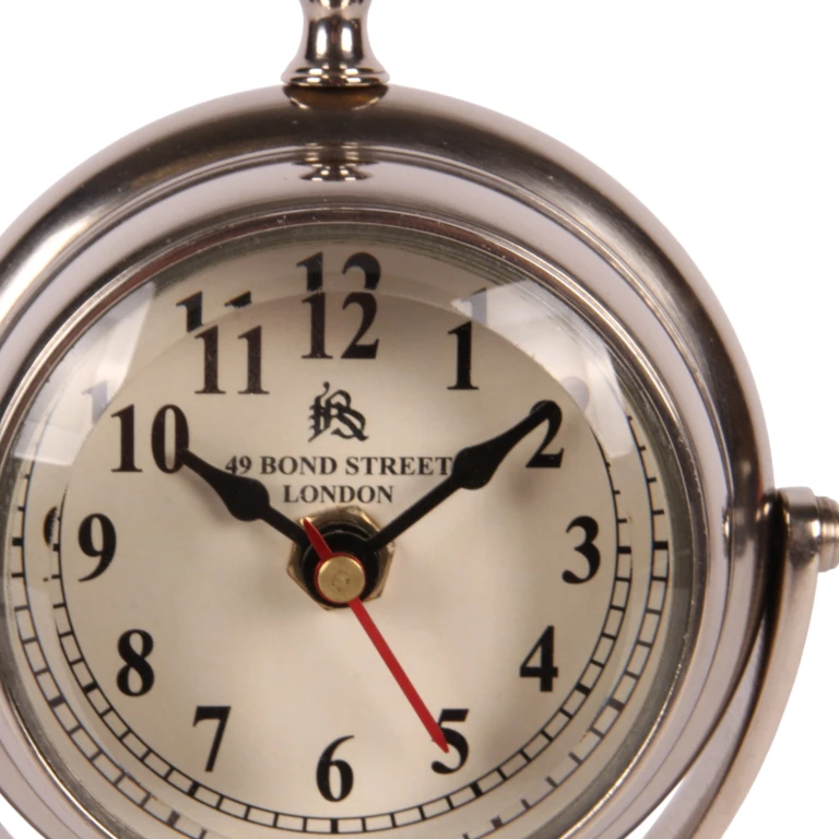 Table Clock on Stand - Silver - Aluminum - 22 cm - 1 piece