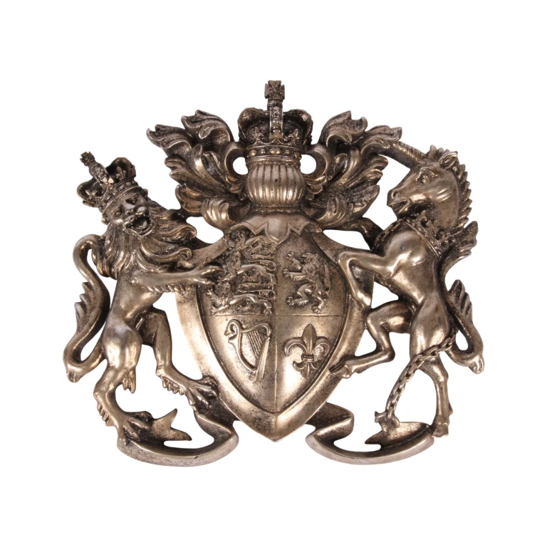 Coat of Arms wall ornament - silver - 38 cm - resin