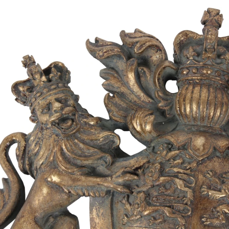Nástěnná ornament štít - zlatý - 38 cm - umělá pryskyřice