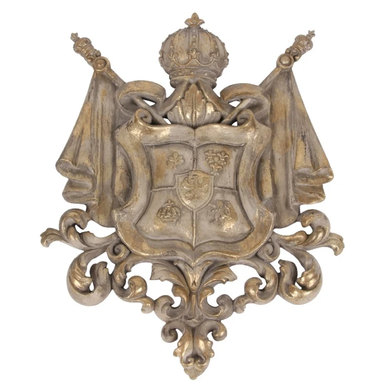 Nástěnná plaketa Erb - béžová/zlatá - 36,5 cm - umělá pryskyřice