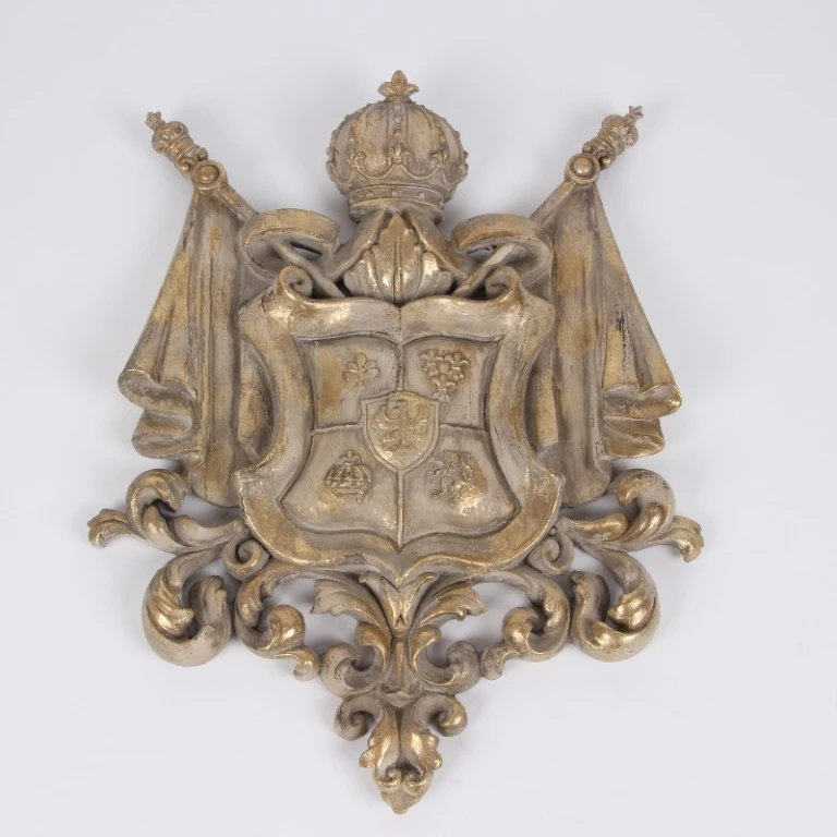 Nástěnná plaketa Erb - béžová/zlatá - 36,5 cm - umělá pryskyřice
