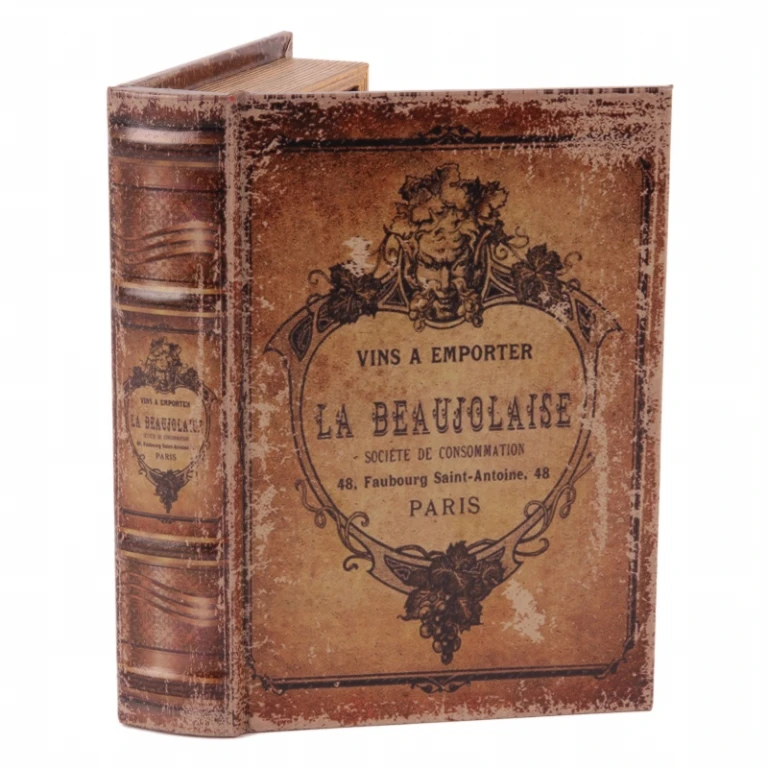 Storage Box Book Shape - 20 x 14 x 4 cm - Brown - Faux Leather