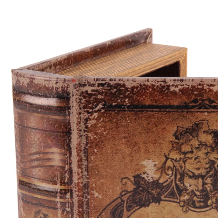 Storage Box Book Shape - 20 x 14 x 4 cm - Brown - Faux Leather