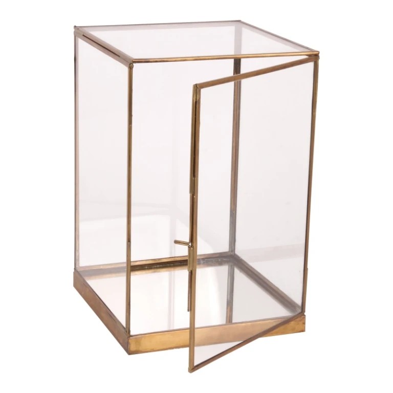 Display Box - Gold - Brass and Glass - 40 cm - 1 Piece
