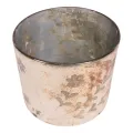 Waxinelichthouder Bloemen - 18 cm - Goud - Glas
