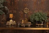 Wandornament Bloem - goud - 15 cm - kunsthars