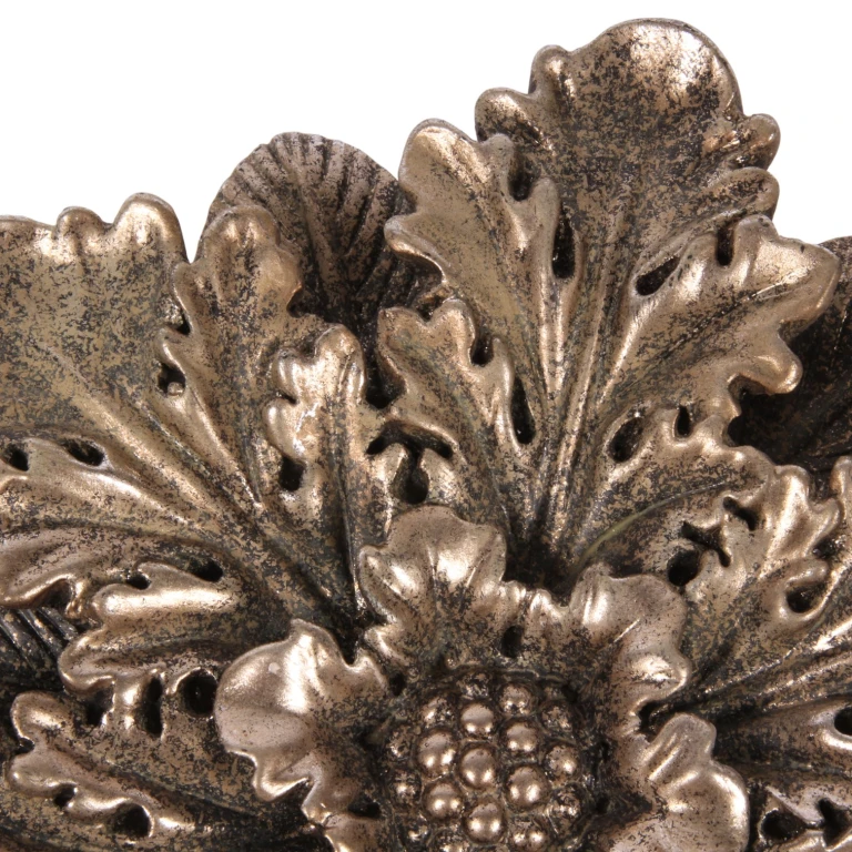 Nástěnná ornament Květina - stříbrná - 20 cm - umělá pryskyřice