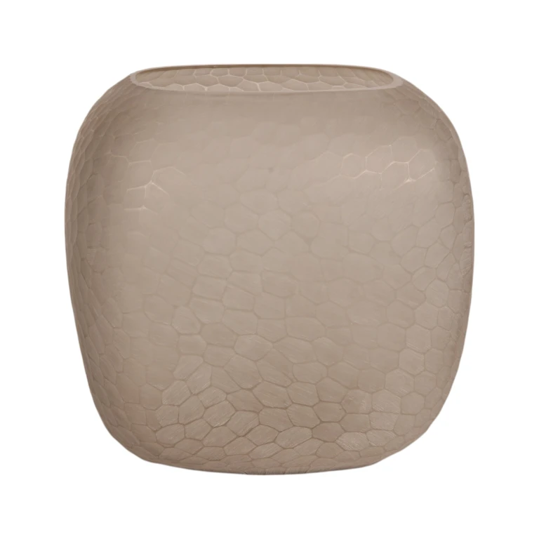 Váza Pebble - 26 cm - hnědá - sklo
