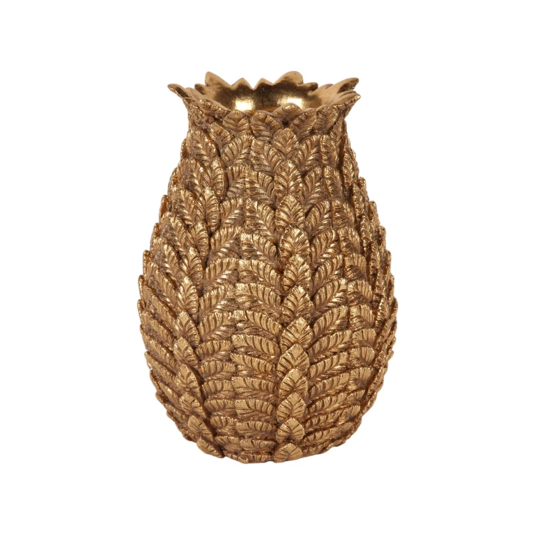 Leaf Vase - 21 cm - Gold - Resin