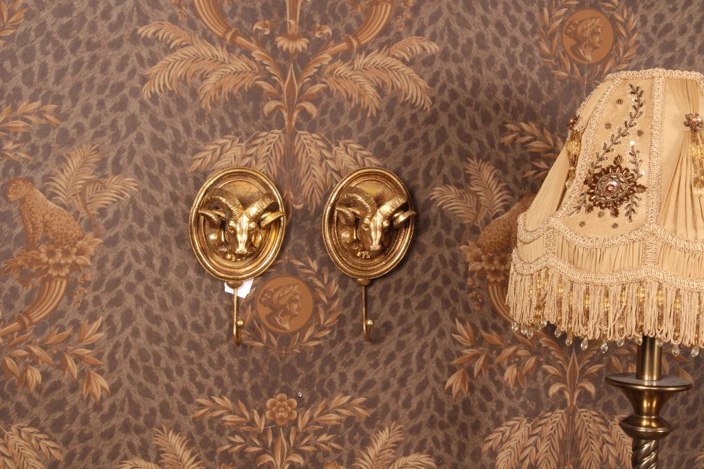 Wall hook ram - gold - 19 cm