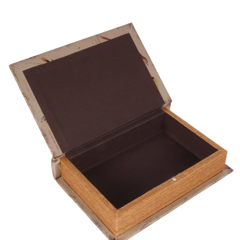 Úložná krabička ve tvaru knihy - 20 cm - béžová - umělá kůže - 1 kus