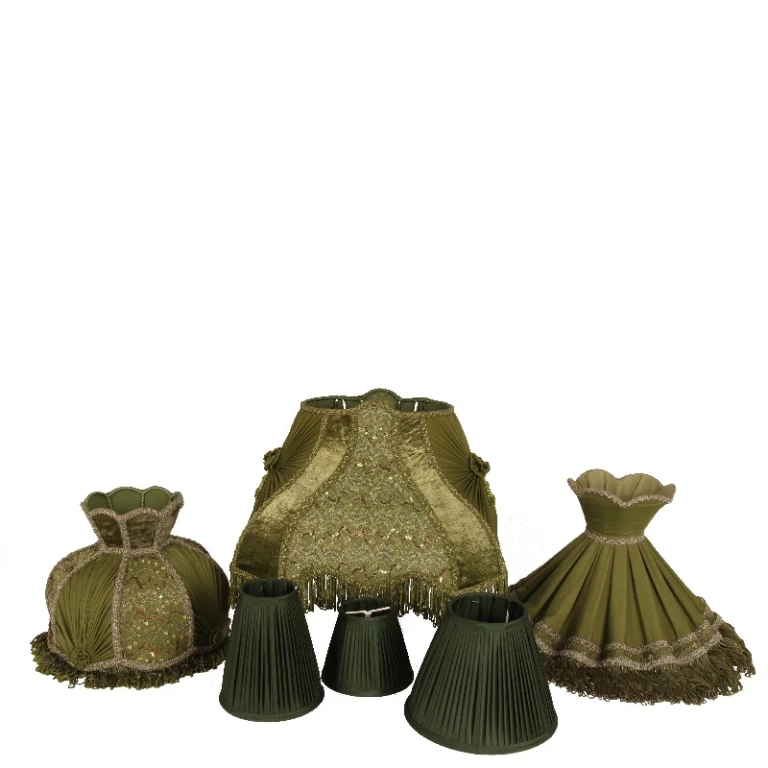Stínidlo Victorian Obdélníkové - 40 cm - Zelené - Látka