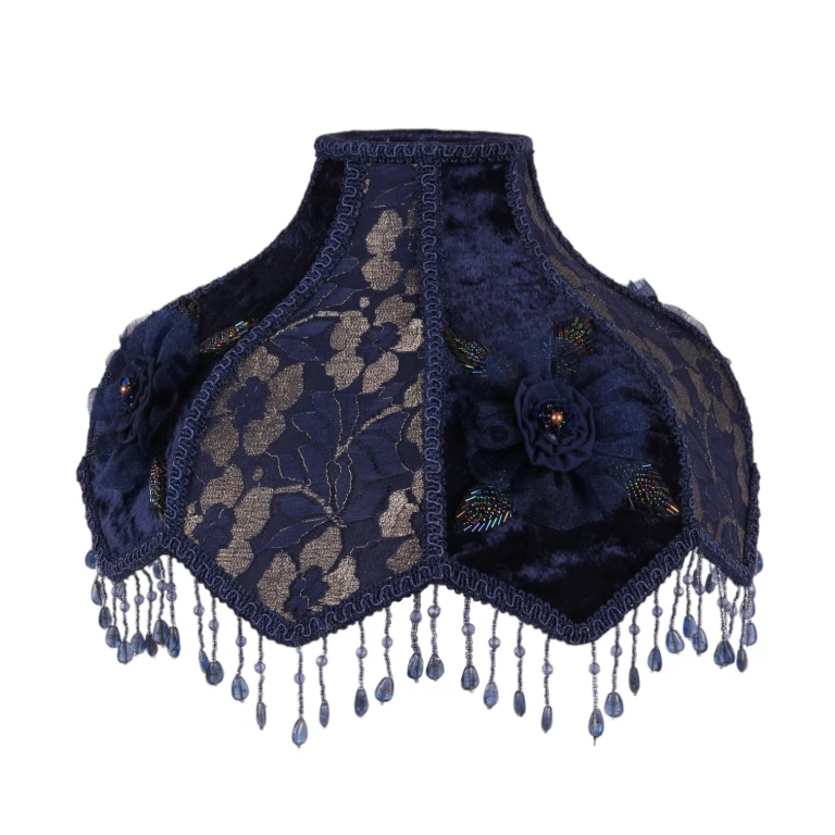 Stínidlo Victorian Dome Scallop - 33 cm - modré - látka