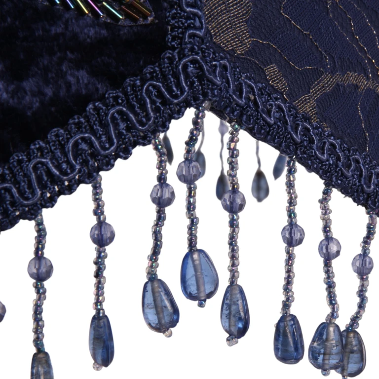 Stínidlo Victorian Dome Scallop - 33 cm - modré - látka