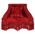Lampenkap Victorian Rechthoek - 22 cm - Rood - Stof