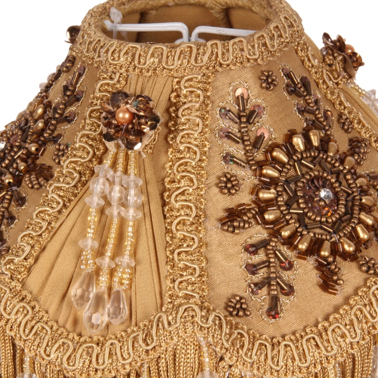 Stínidlo Victorian Dome - 18 cm - zlatá - látka
