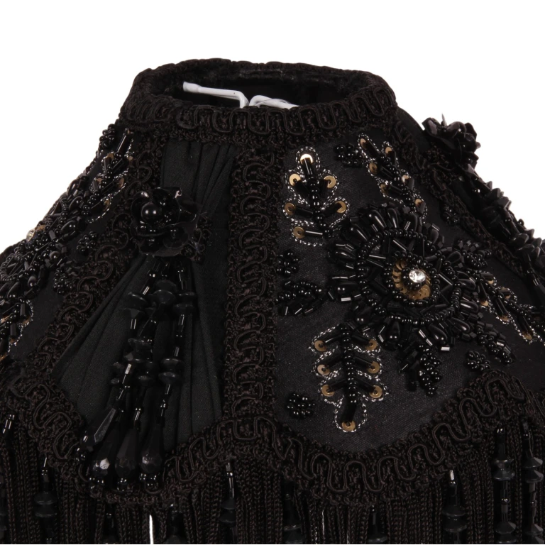 Stínidlo Victorian Dome - 18 cm - černé - látka